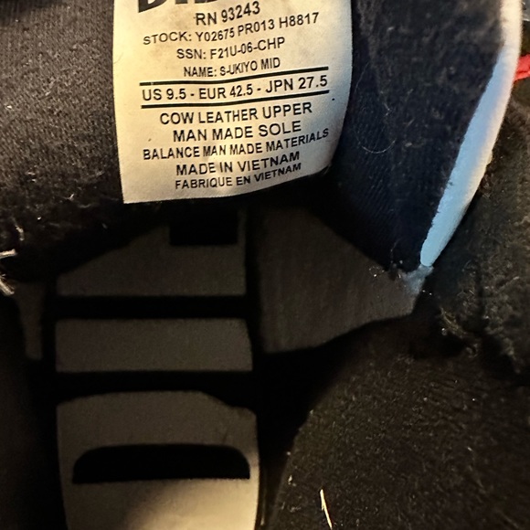 Diesel S-Dvelows Mid Black Hi Top Sneakers - Picture 2 of 6